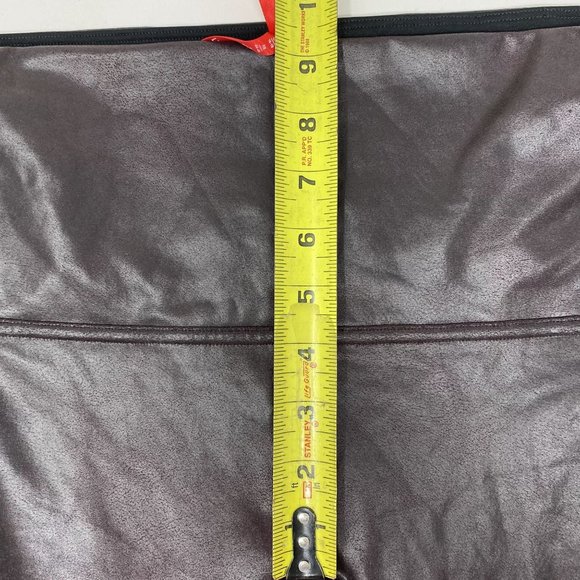 Spanx Faux Leather Maroon Leggings Large - Picture 10 of 12